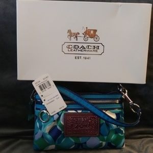 Coach Poppy Blue Wristlet - New with Tags